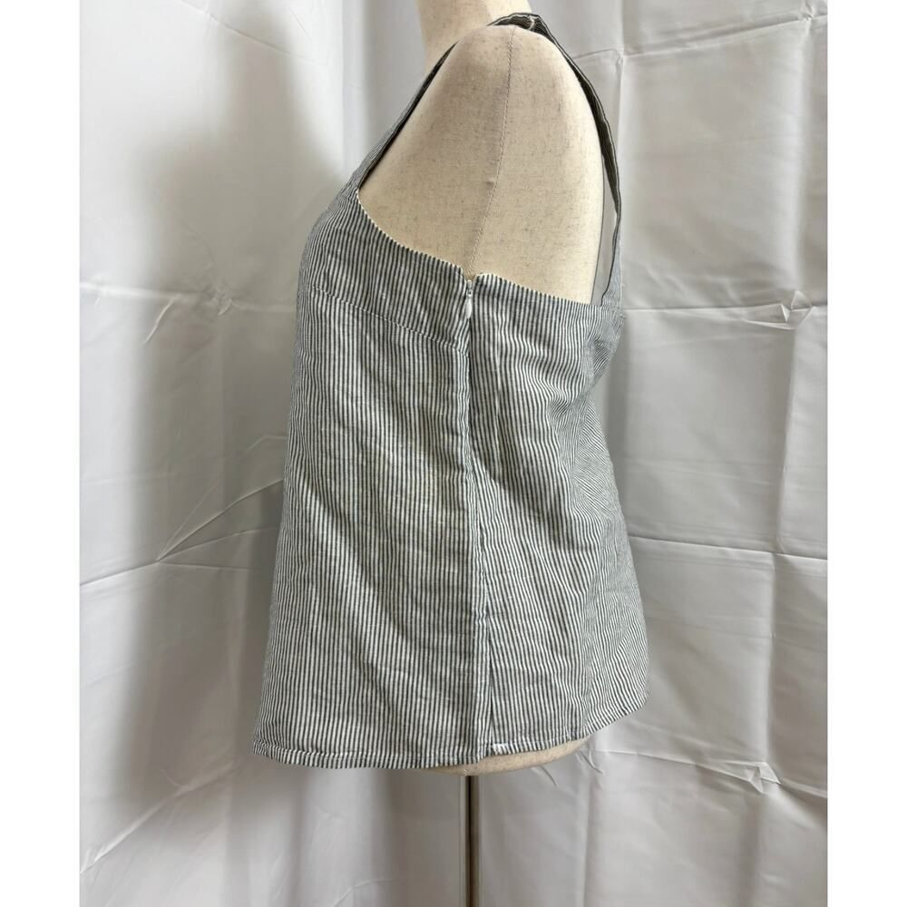 NWT J Crew Striped linen-blend Square neck tank top Size L - Picture 3 of 6